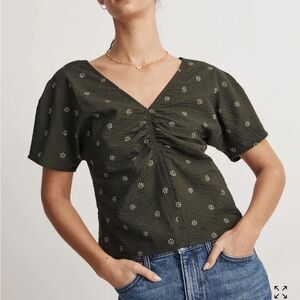 Madewell Voile Puff-Sleeve Top in Floral Size 14
